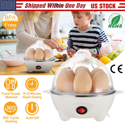 Electric Egg Cooker 7-Egg Capacity with Auto Shut-Off