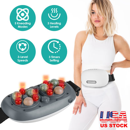 Abdominal Massager with Bian Stone, Red Light & Heat Therapy