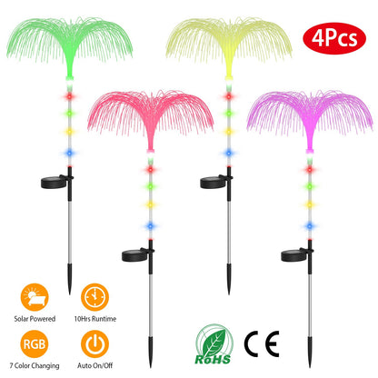 Solar Jellyfish Garden Lights 4-Pack with Color Changing LEDs