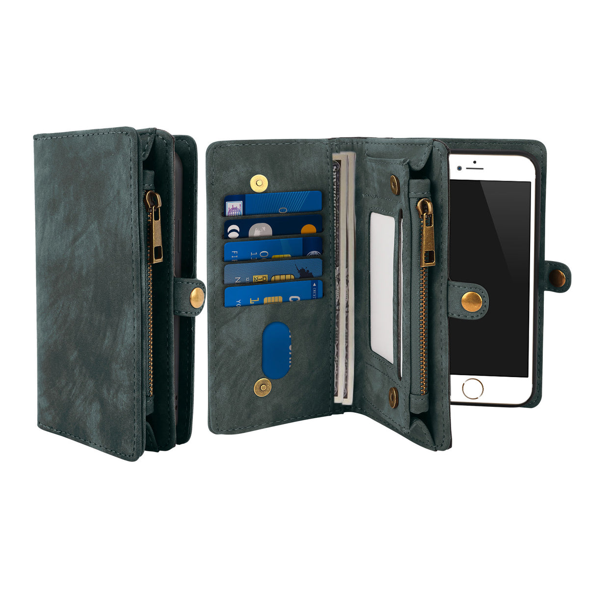 iPhone 7 Plus Wallet Case with Detachable Magnetic Cover
