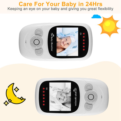 Video Baby Monitor with 2.4" LCD Screen and Night Vision