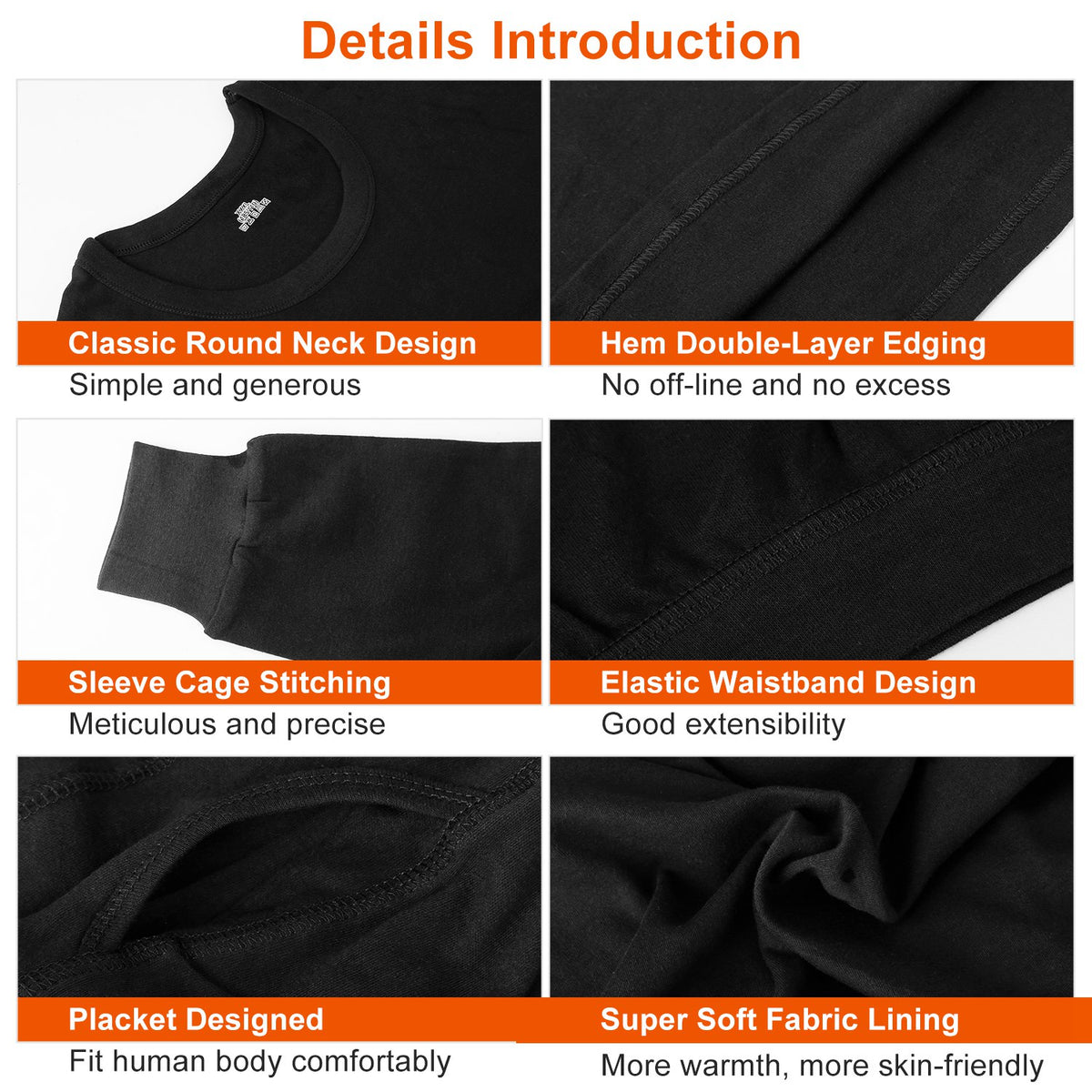 Men Thermal Underwear Set Long Johns Pants