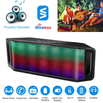 LED Wireless Speaker with Multicolor Lights and FM Radio