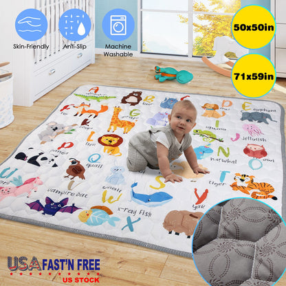 Baby Play Mat 50x50IN Non-Slip Foldable Crawling Mat