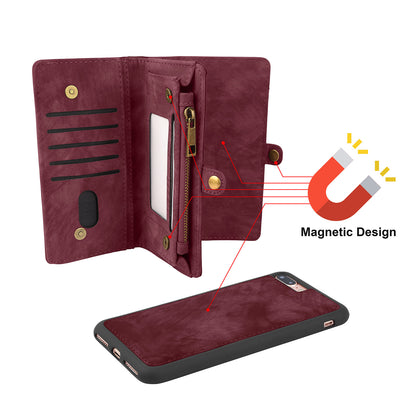 iPhone 7 Plus Wallet Case with Detachable Magnetic Cover