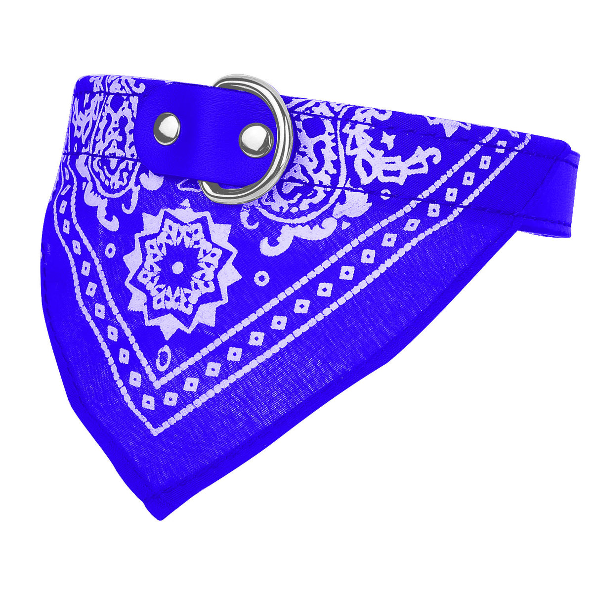 Dog Bandana Collar with Adjustable Leather Strap
