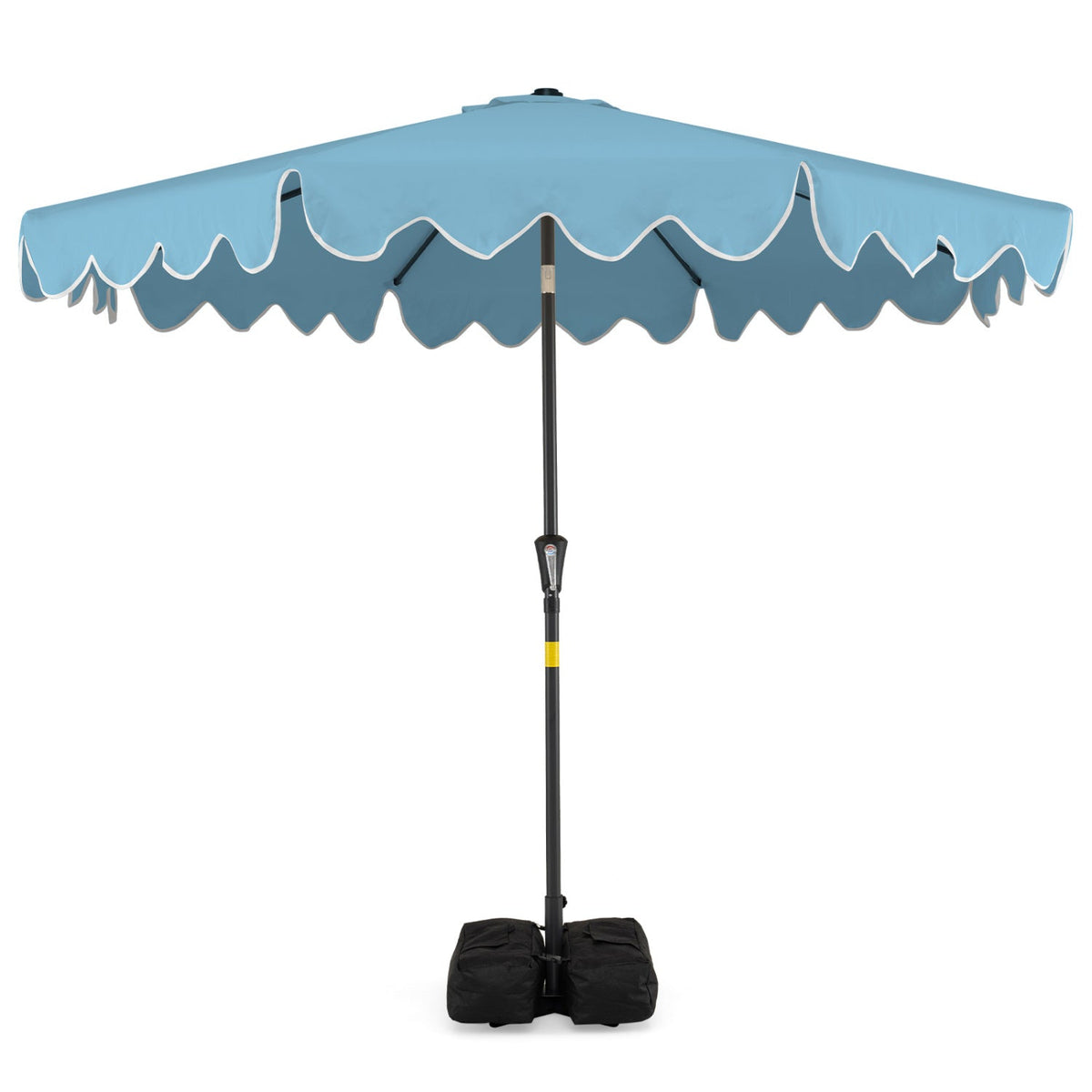 9 Feet Patio Umbrella with Weighted Base and Sandbags