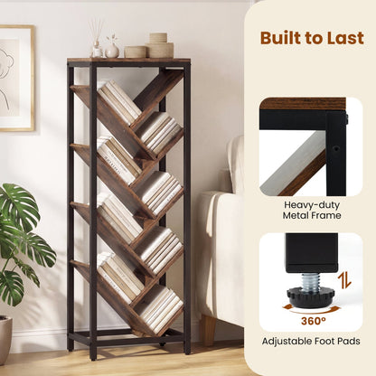 9-Tier Freestanding Bookcase for Hardcover Books