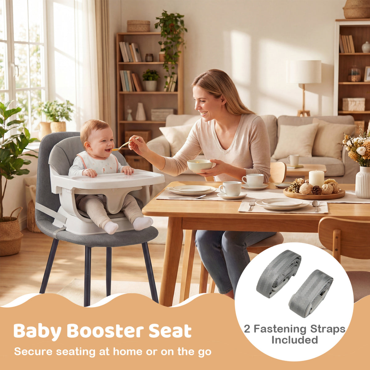 9-in-1 Convertible High Chair with Solid Wood Legs
