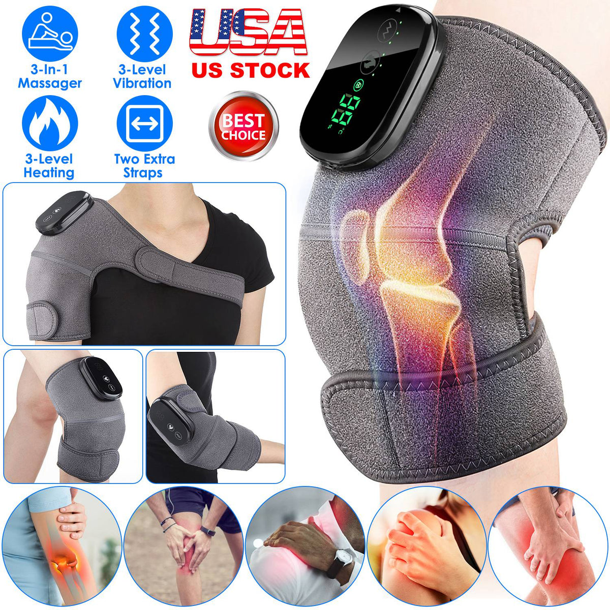 3-In-1 Heated Knee Massager
