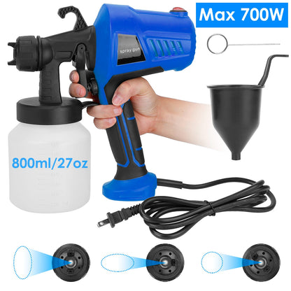 Electric Paint Sprayer 700W HVLP Spray Gun with 800ml Cup