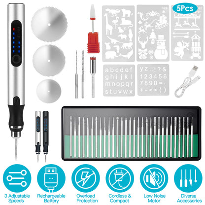 Electric Engraving Pen with 33 Bits & 3 Speed Settings