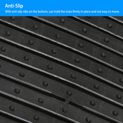 Car Floor Mats Set 3-Piece Heavy Duty PVC Rubber Trimmable