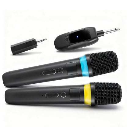 Wireless Microphone System with 164FT Range & RGB Lights