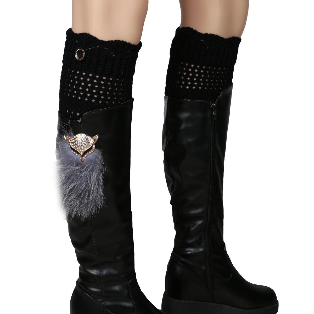 Women Winter Crochet Knit Leg Warmers