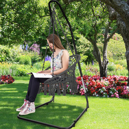 Adjustable Hammock Chair Stand - Steel Frame, 330 lbs Capacity