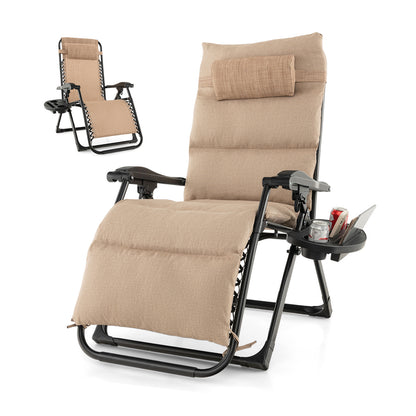 Zero Gravity Lounge Chair with Cushion and Cup Holder