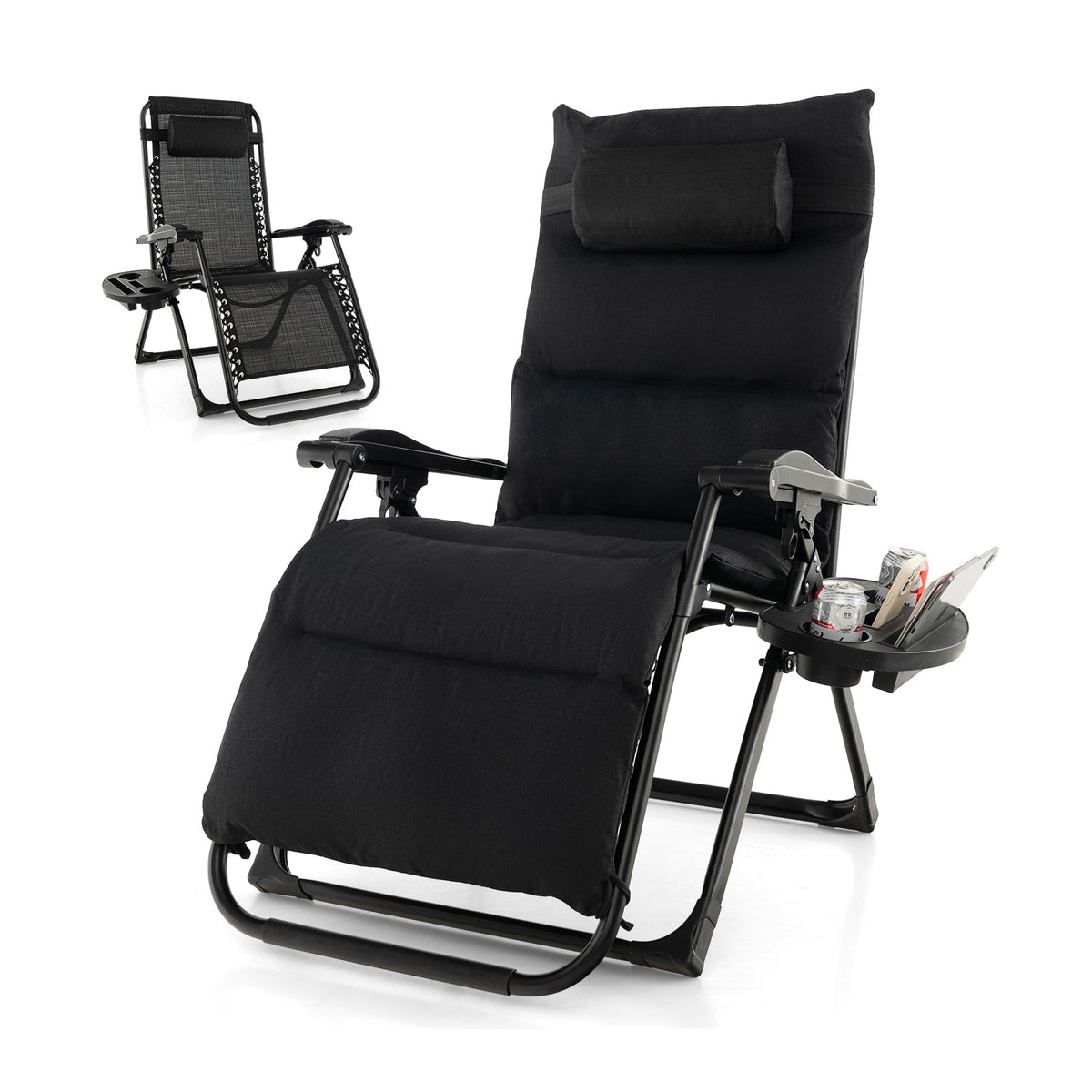 Zero Gravity Lounge Chair with Cushion and Cup Holder