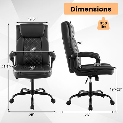 Executive Office Chair with Ergonomic High Back and Headrest