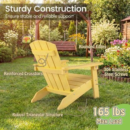 Kids Adirondack Chair with High Backrest and Armrests