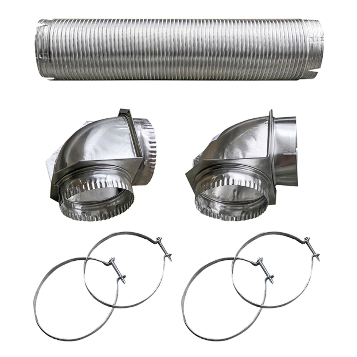 Builder's Best Semi-Rigid 4 In. x 8 Ft. Aluminum Dryer Vent Kit with 2 Close Elbows