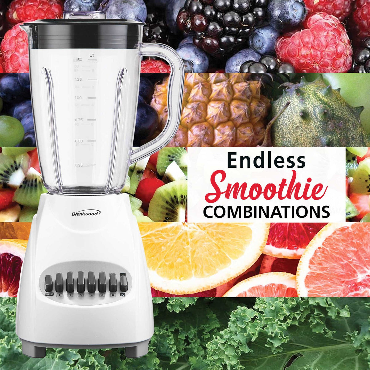 Brentwood 50 Oz. 12-Speed 350W Electric Blender, White - view 4