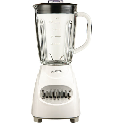 Brentwood 42 Oz. 12-Speed 350W Blender with Glass Jar - White