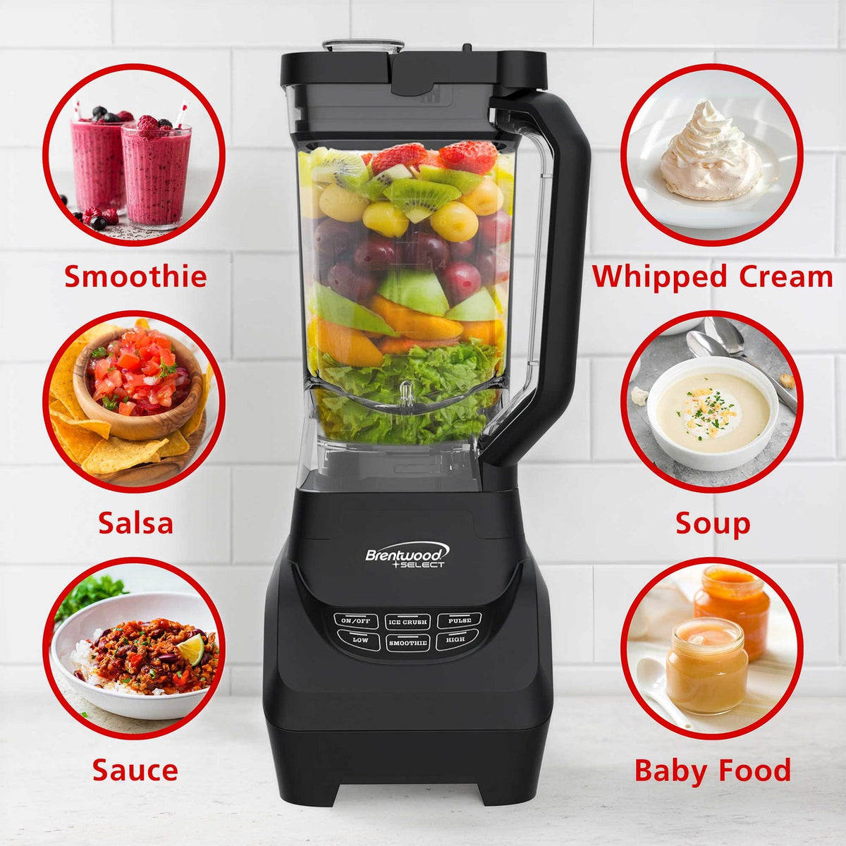 Brentwood Select 8.5-Cup 1,000W Professional Smart Blender, Black - view 6