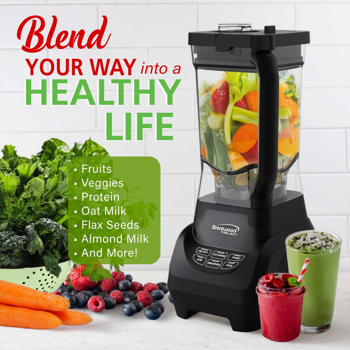 Brentwood Select 8.5-Cup 1,000W Professional Smart Blender, Black - view 7