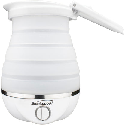Brentwood Collapsible Dual-Voltage Travel Electric Kettle, 0.8 L, White