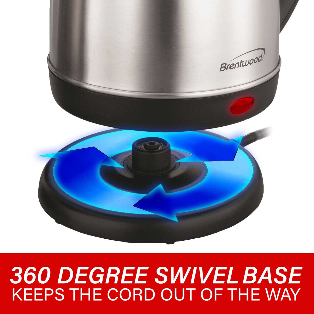 Brentwood 1.58 Qt. Stainless Steel Cordless Electric Kettle - view 5