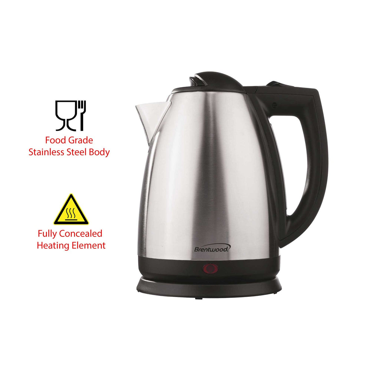 Brentwood 2 L Stainless Steel Cordless Electric Tea Kettle - view 5