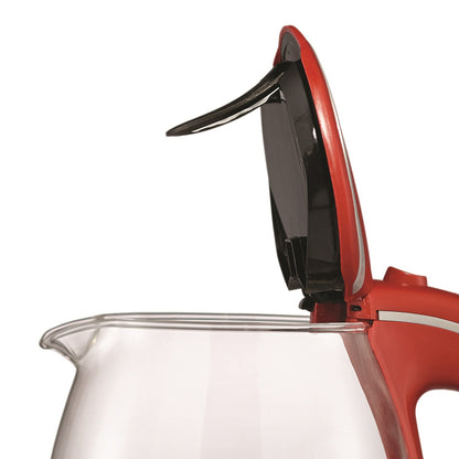Brentwood 7-Cup 1,100W Cordless Glass Electric Kettle, Red - view 2