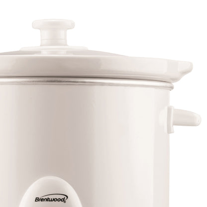 Brentwood 3-Qt. Slow Cooker with Removable Ceramic Pot & Glass Lid, White - view 3