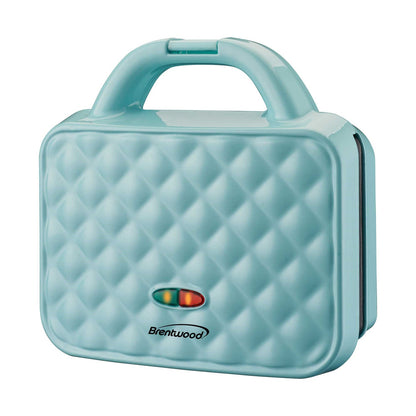 Brentwood Couture Purse 1,080W Nonstick Dual Waffle Maker, Blue - view 2