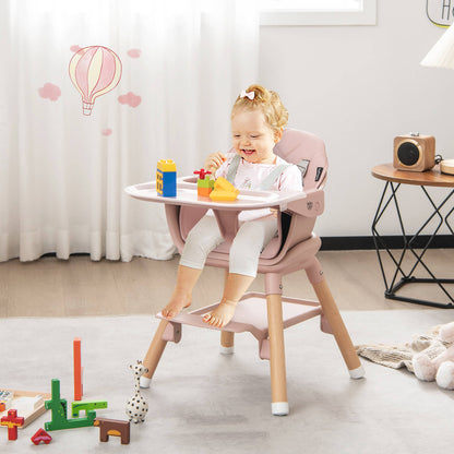 6-in-1 Convertible Baby High Chair with Removable Tray