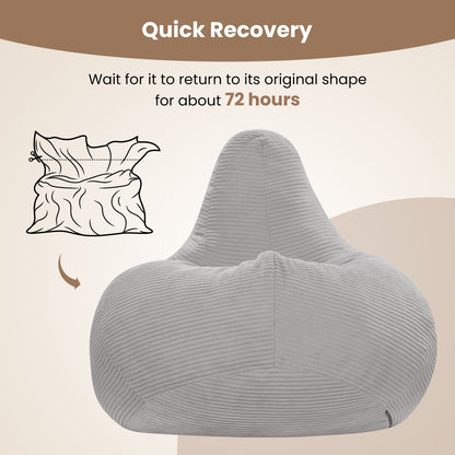 Bean Bag Chair with Corduroy Cover for Adults