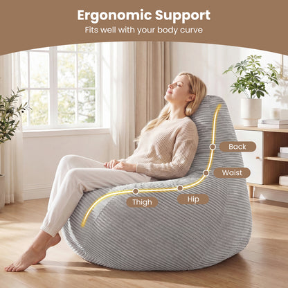 Bean Bag Chair with Corduroy Cover for Adults