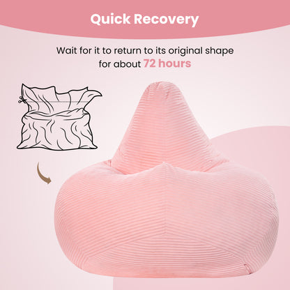 Bean Bag Chair with Corduroy Cover for Adults