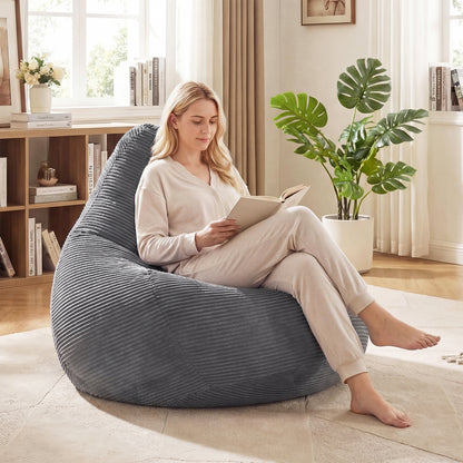 Bean Bag Chair with Corduroy Cover for Adults