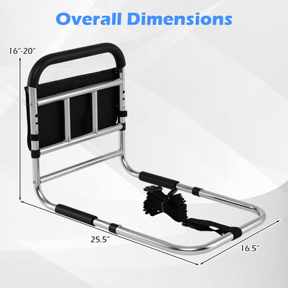 Adjustable Bed Rail for Elderly Adults with Safety Strap