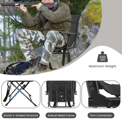 Foldable Swivel Hunting Chair with Mesh Back