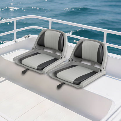 Folding Low Back Boat Seat with Marine-Grade PVC