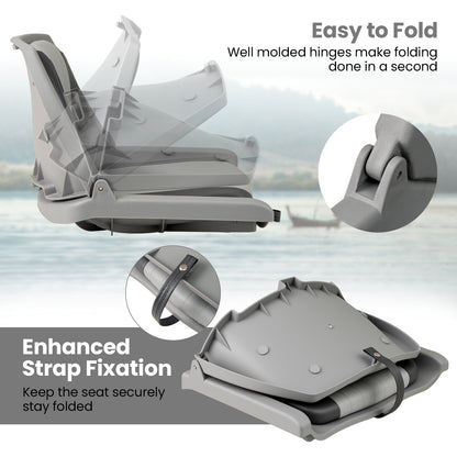 Folding Low Back Boat Seat with Marine-Grade PVC
