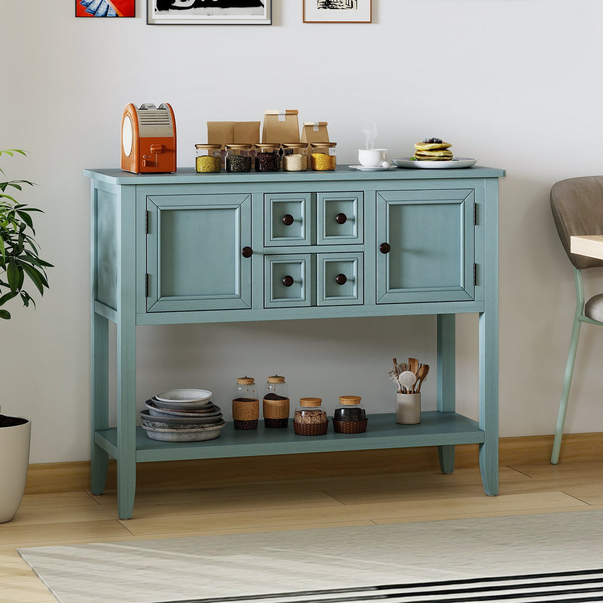 Buffet Sideboard Cabinet with 2 Doors and 2 Drawers