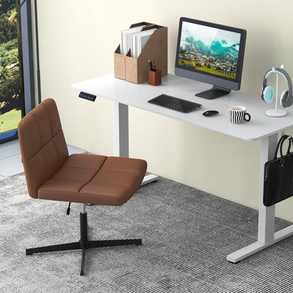 Upholstered Armless Office Chair with Oversized U-Shaped Seat