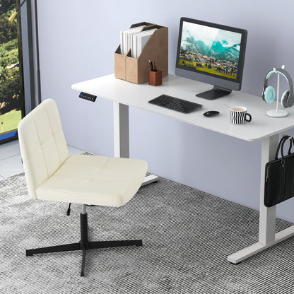 Upholstered Armless Office Chair with Oversized U-Shaped Seat