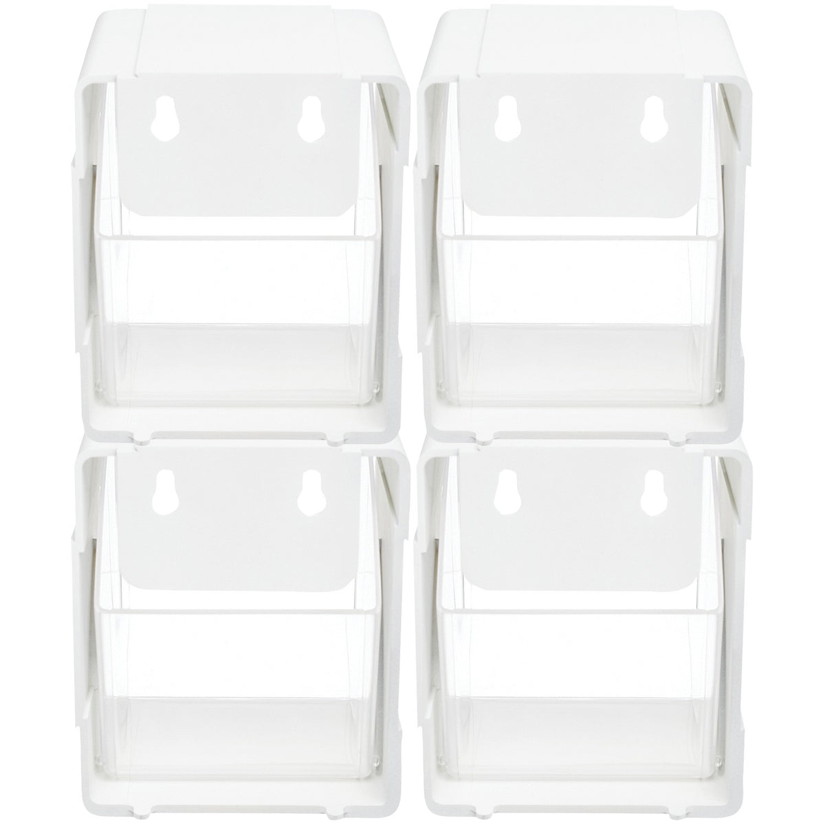 Deflecto Tilt Bin Interlocking Storage Organizer, Clear Stackable Bins, 4-Pack - view 6
