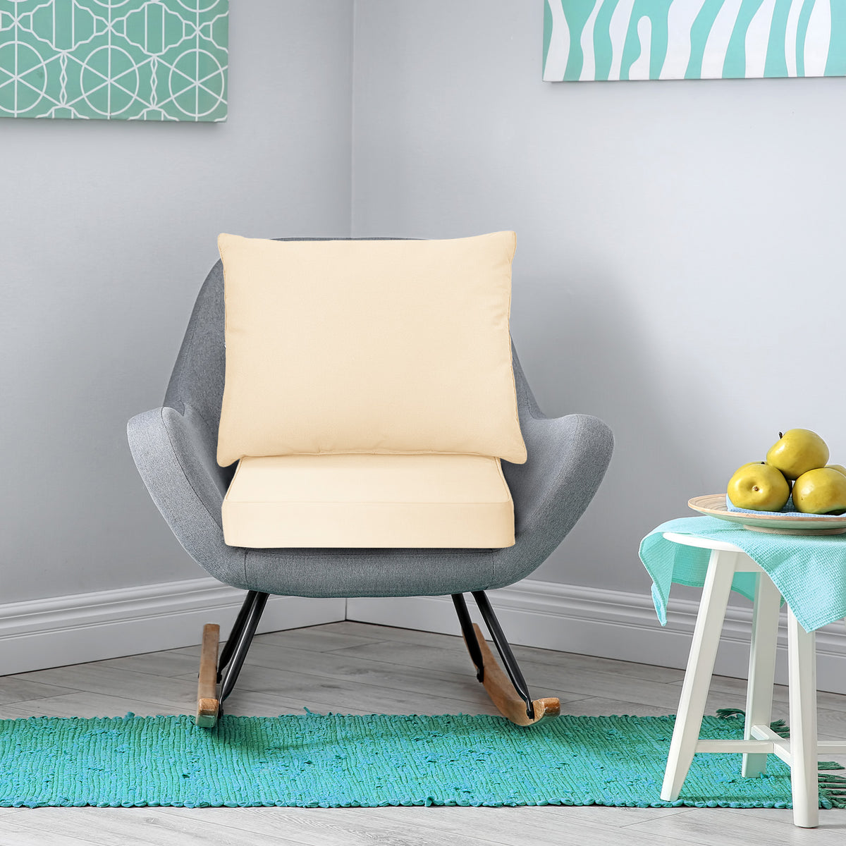 Deep Seat Chair Cushion Set with Rope Belts for Outdoor Use