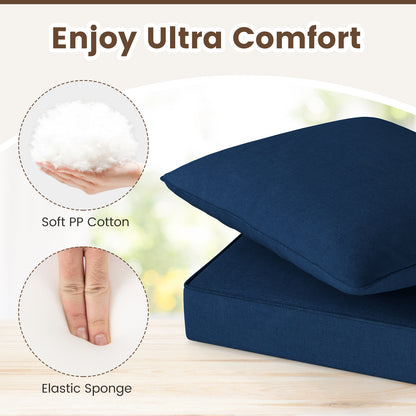 Deep Seat Chair Cushion Set with Rope Belts for Outdoor Use